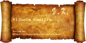 Vilheim Kamilla névjegykártya